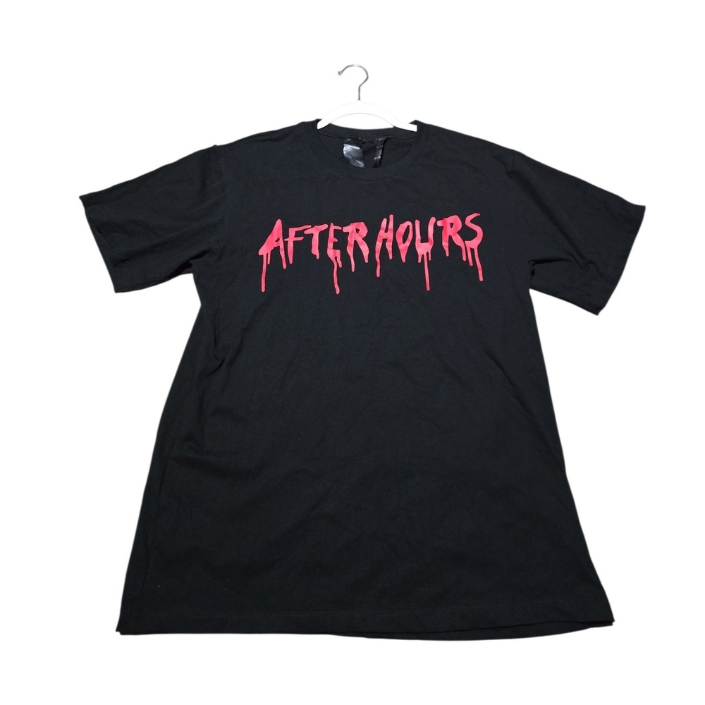 Vlone The Weeknd After Hours Blood Drip Graphic T-Shirt Mens Large Black Red USA